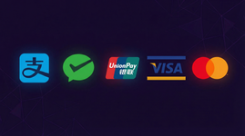 支付宝 微信支付 银联 VISA MasterCard